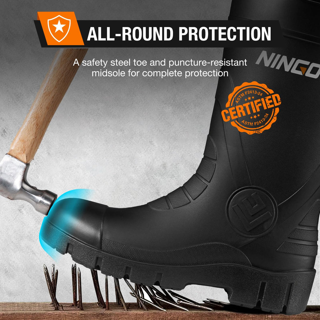 Men's Steel Toe Waterproof Rubber Boots G42359