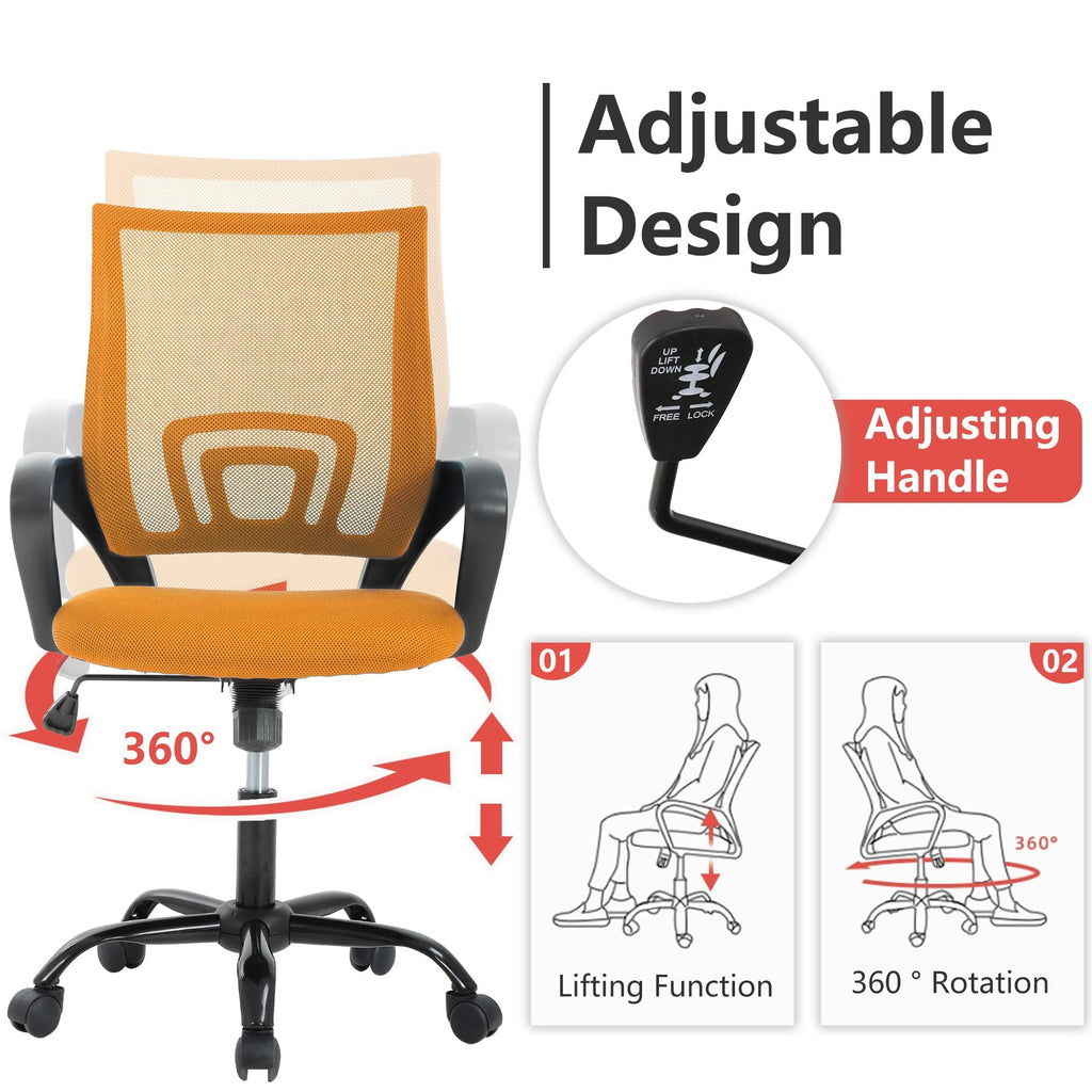 Orange Mesh Ergonomic Office Chair M7683