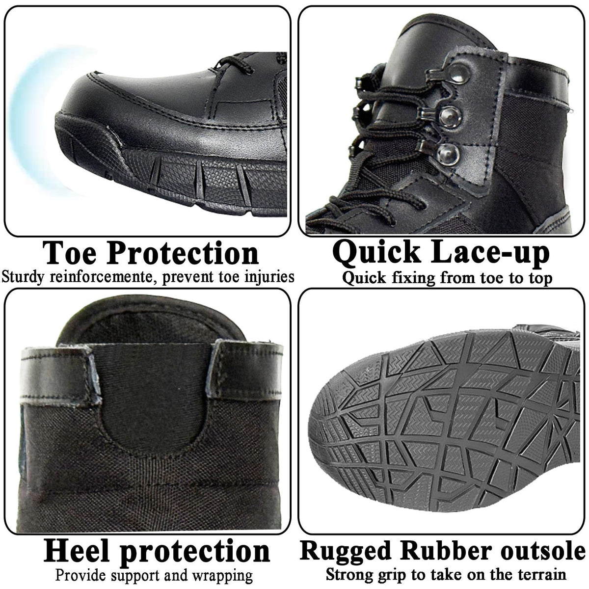 6 Inch Lightweight Tactical Combat Boots Coyote Military Hiking Shoes T9914