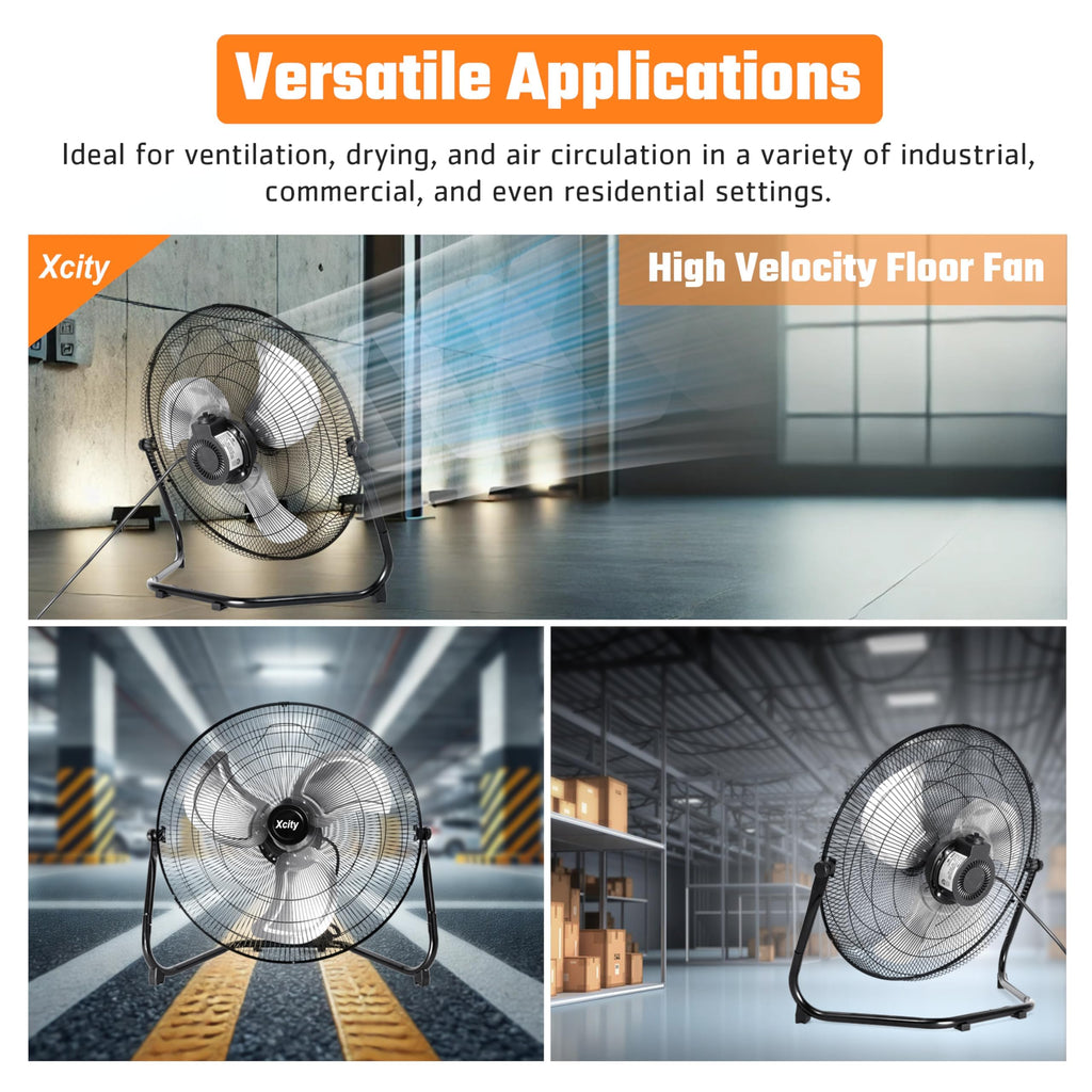 20 Inch 3-speed Metal Floor Fan O312992