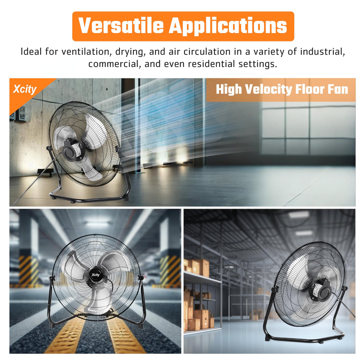 20 Inch 3-speed Metal Floor Fan O312992