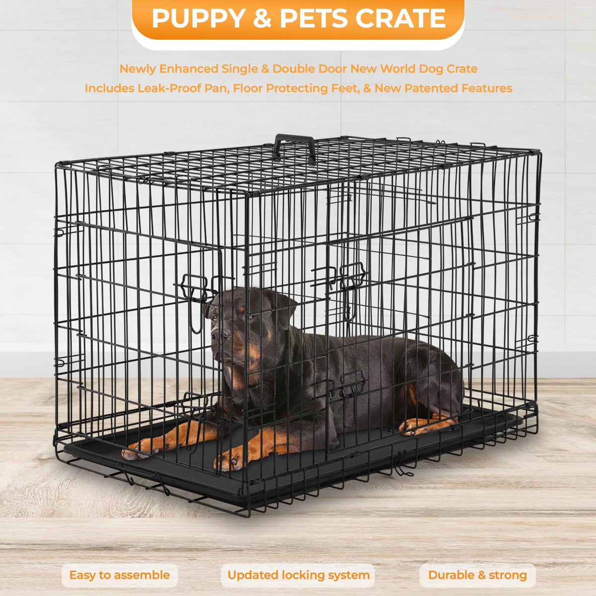 48 Inch Black Dog Crate L3822
