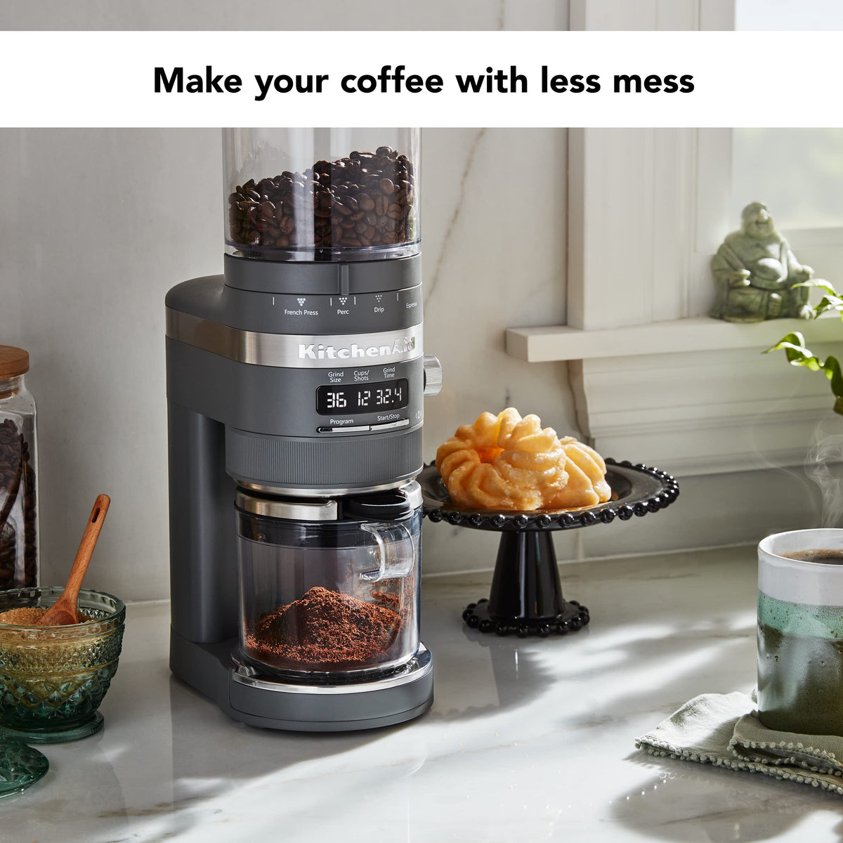 Charcoal Grey Burr Coffee Grinder V97806