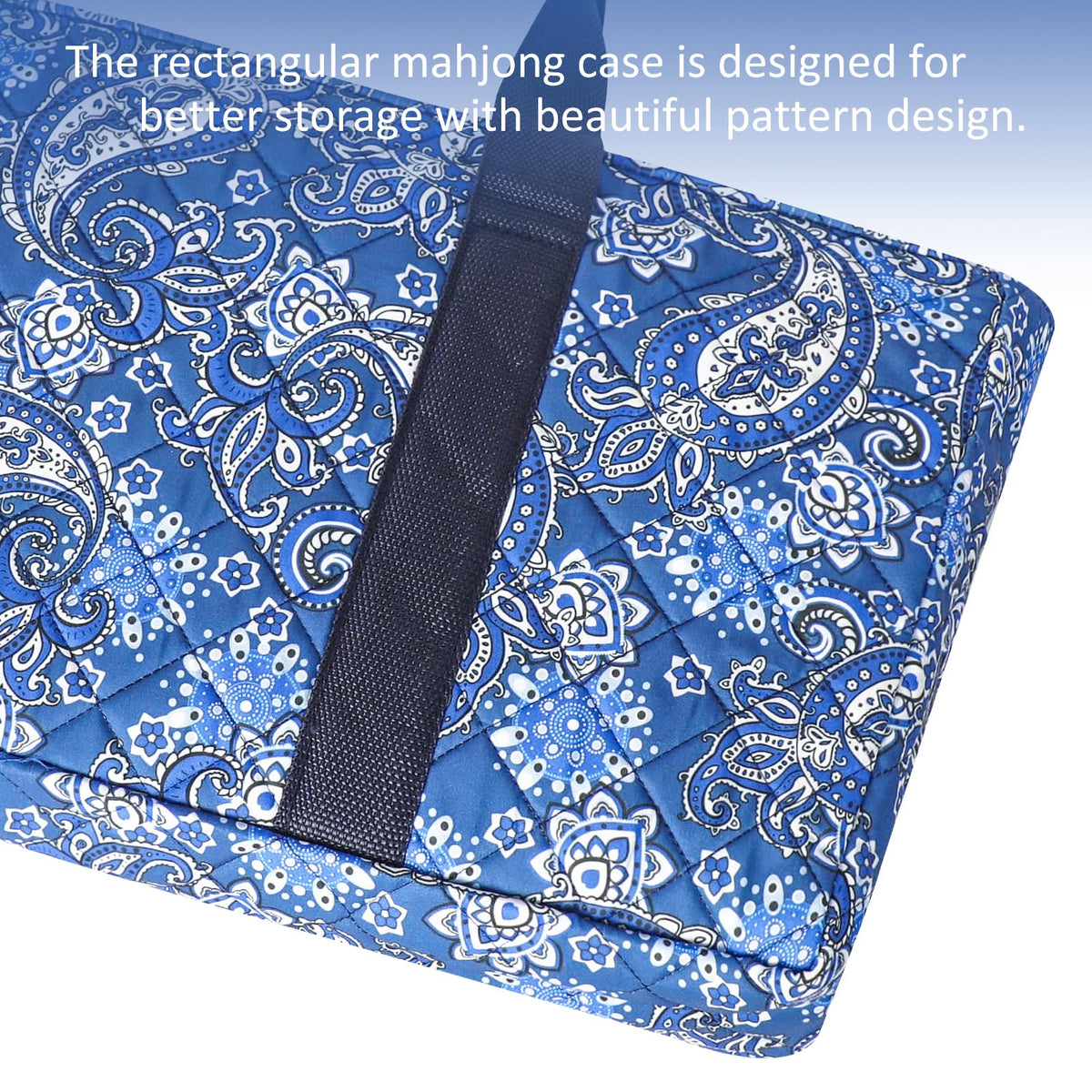 American Mahjong Game Set, 166 White Tiles, 4 Color Rack/Pushers, Blue Carrying Bag P300