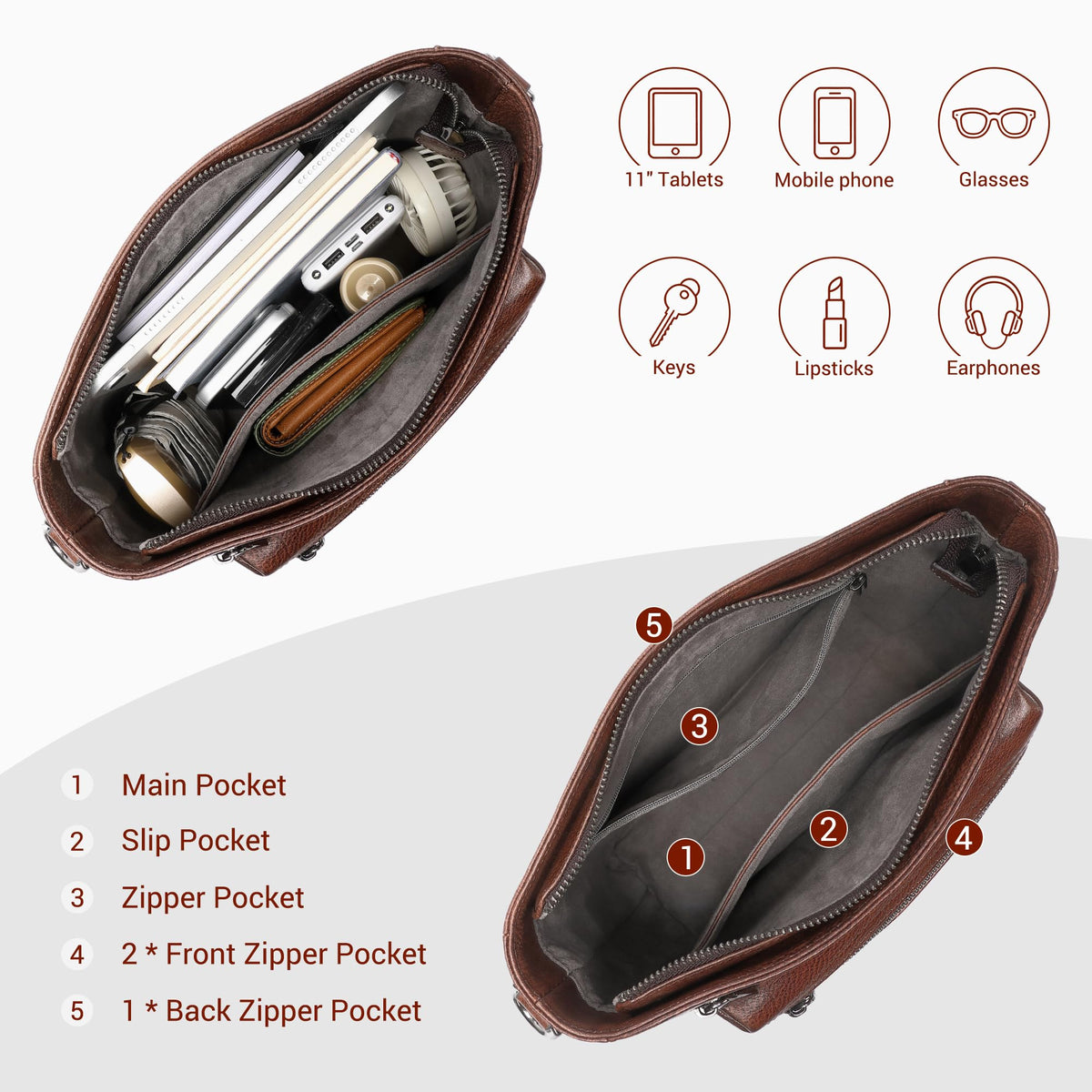 Genuine Leather Crossbody Purses Bags V643181