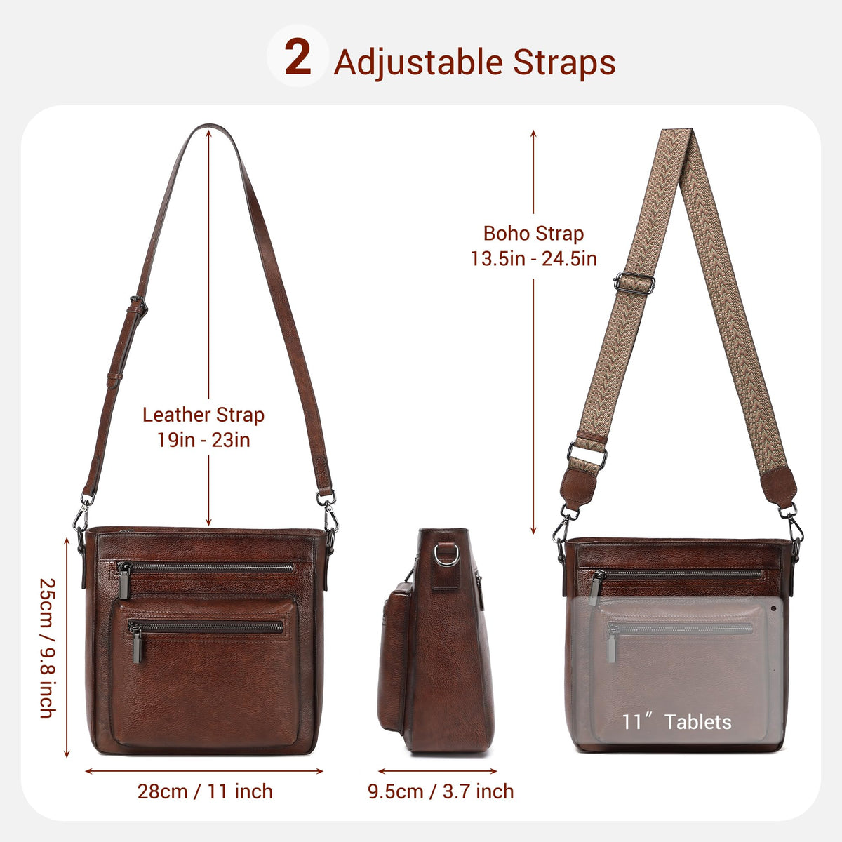Genuine Leather Crossbody Purses Bags V643181
