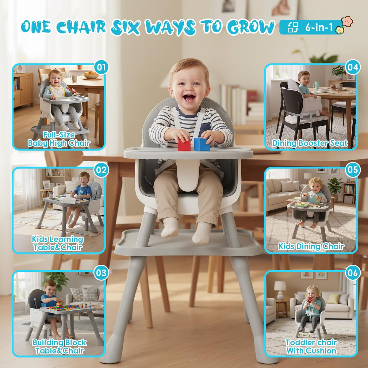 6 in 1 Baby High Chair M639