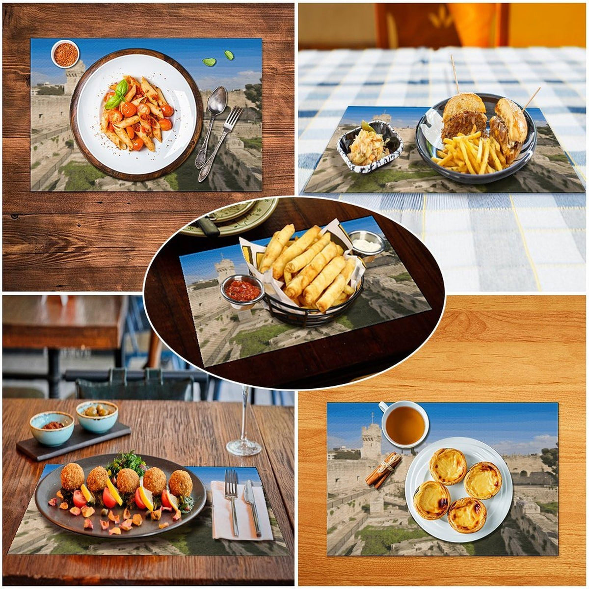 Washable Stain Resistant Placemats 4 PCS M558