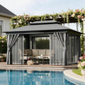 10x13 Outdoor Gazebo with Mosquito Netting and Privacy Screens J8178