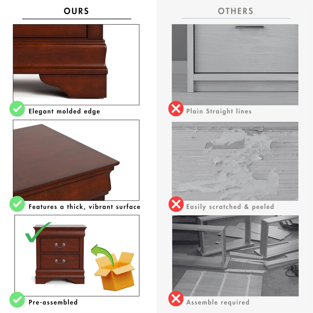 Solid Wood 2-Drawer Nightstand Set U38540