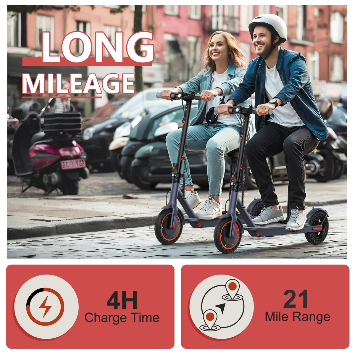 Electric Scooter with 350W/500W Motor, 19-20 MPH, Foldable Z783