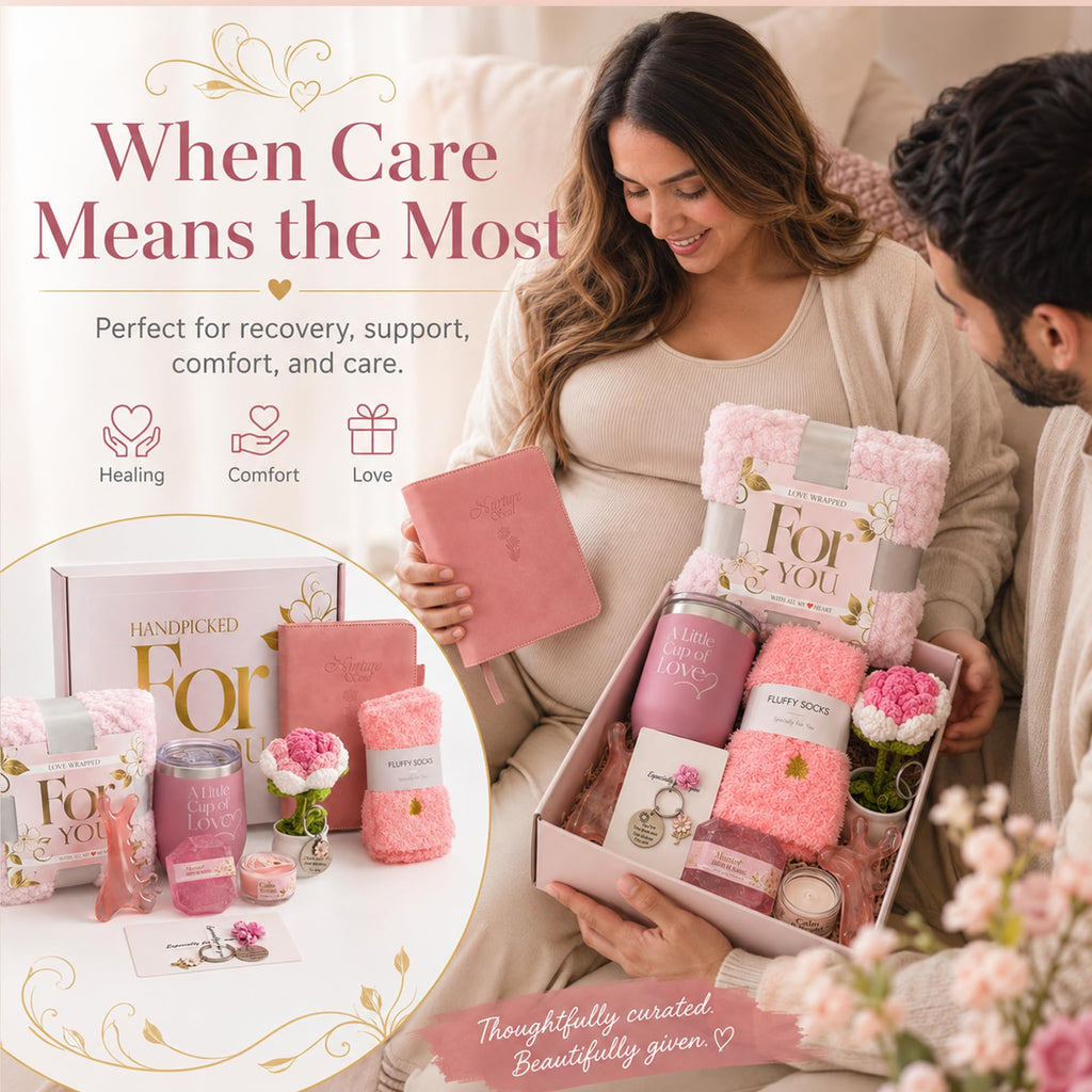 11 Pc Pink Care Package with Blanket T225