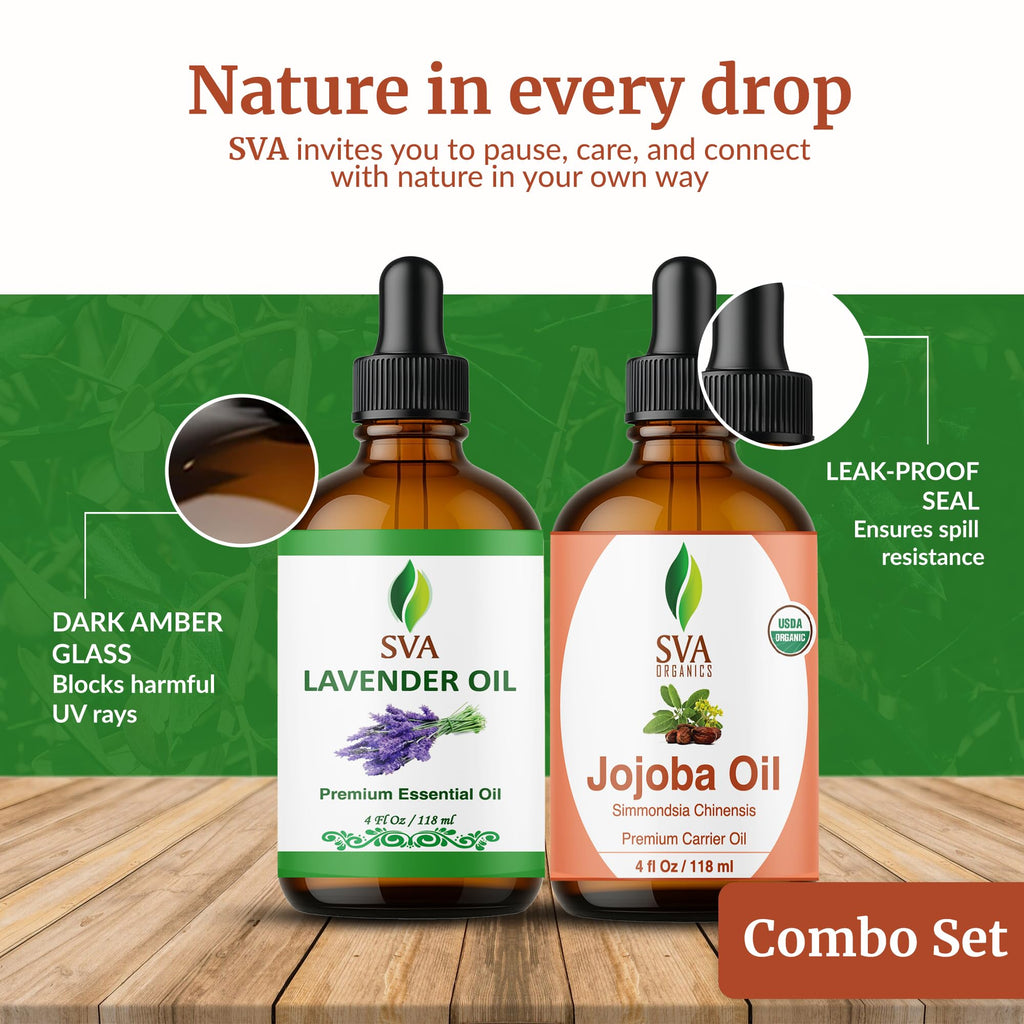 Jojoba Lavender Duo Glass Bottles with Droppers 4 Fl oz O90656
