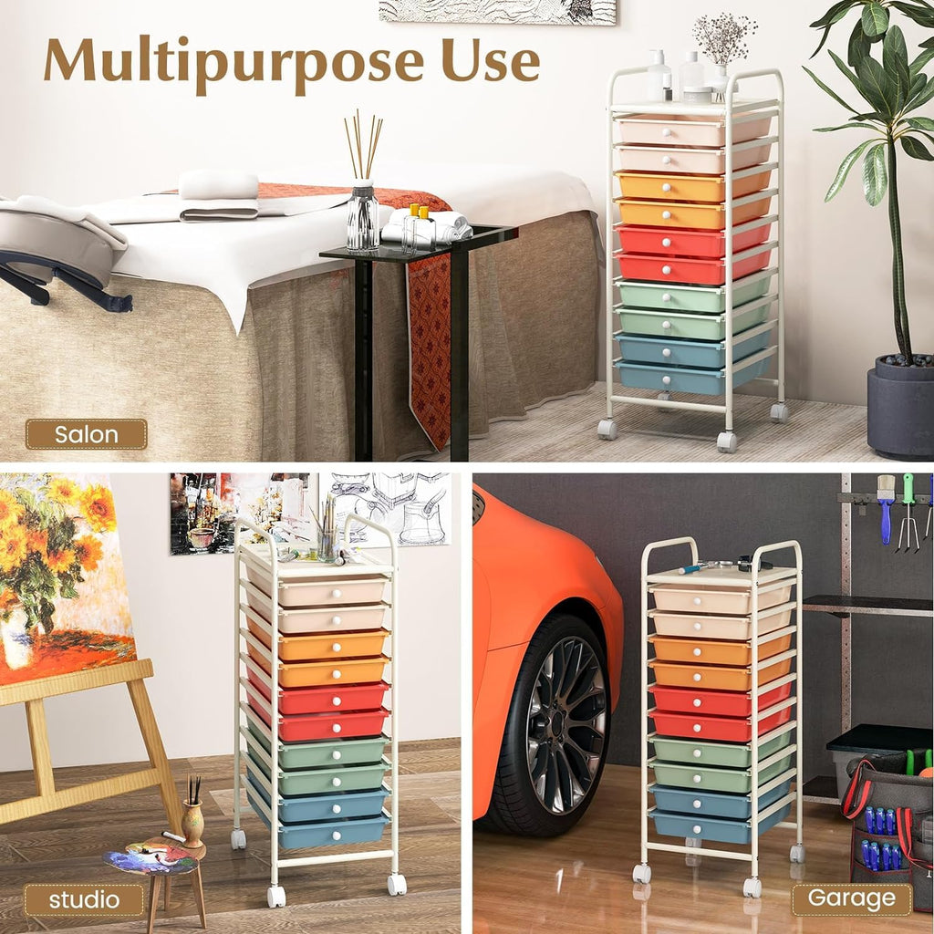 10 Drawer Rolling Storage Cart W746579