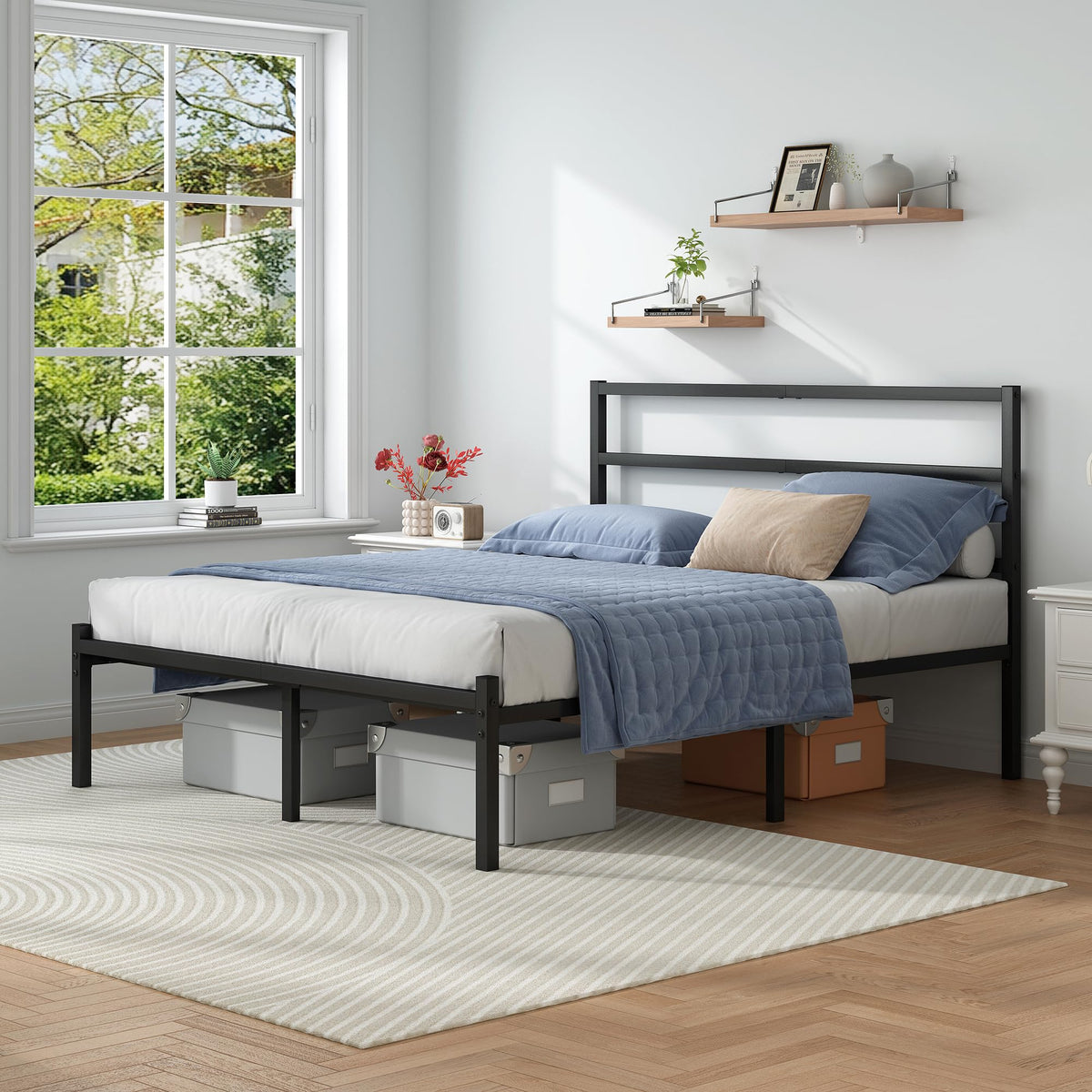 Black Full Size Bed Frame M418