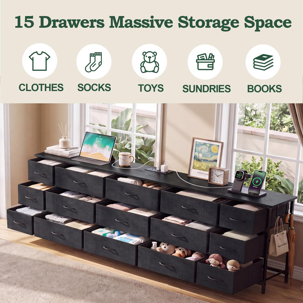 80.7" 15 Drawer Long Dresser D826910