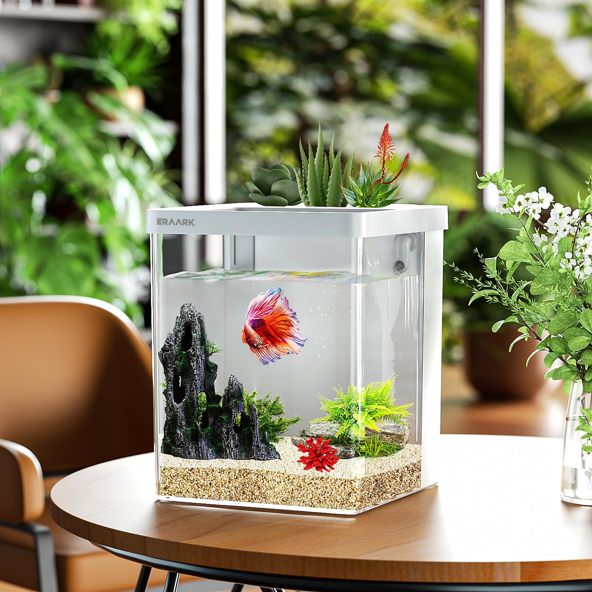 Smart Betta Fish Tank 1.5 Gallon Aquarium with Filter LED Light B197