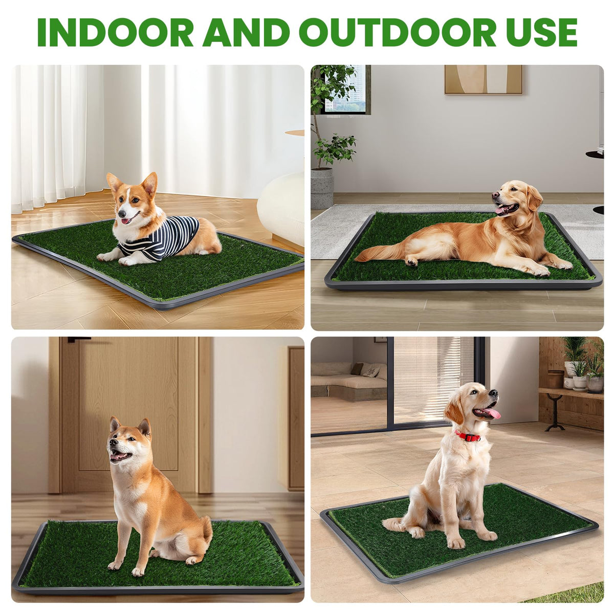 Artificial Grass Dog Potty Pad with Tray F190