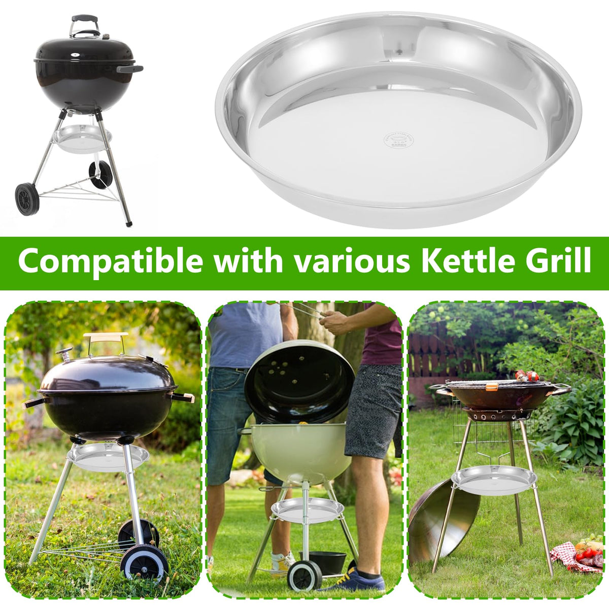 13.4" Diameter Ash Catcher Pan for Charcoal Grill L94529