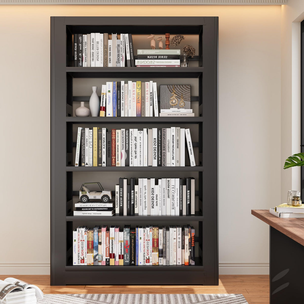Heavy Duty 5-Shelf Metal Bookshelf C58564