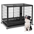 48 inch Large Wire Dog Crate with Lockable Wheels M7654
