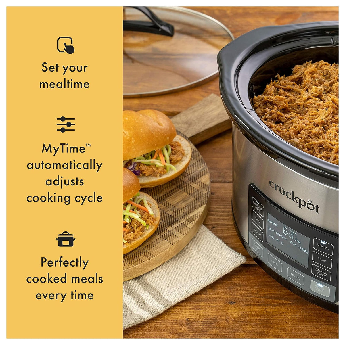 6 Quart Programmable Slow Cooker and Food Warmer Z205739