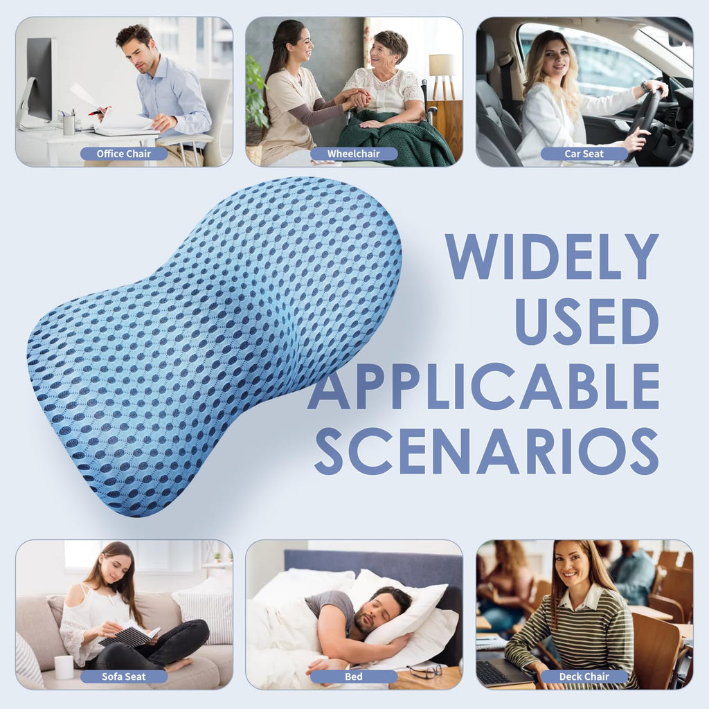 Blue Ergonomic Lumbar Support Pillow K857465