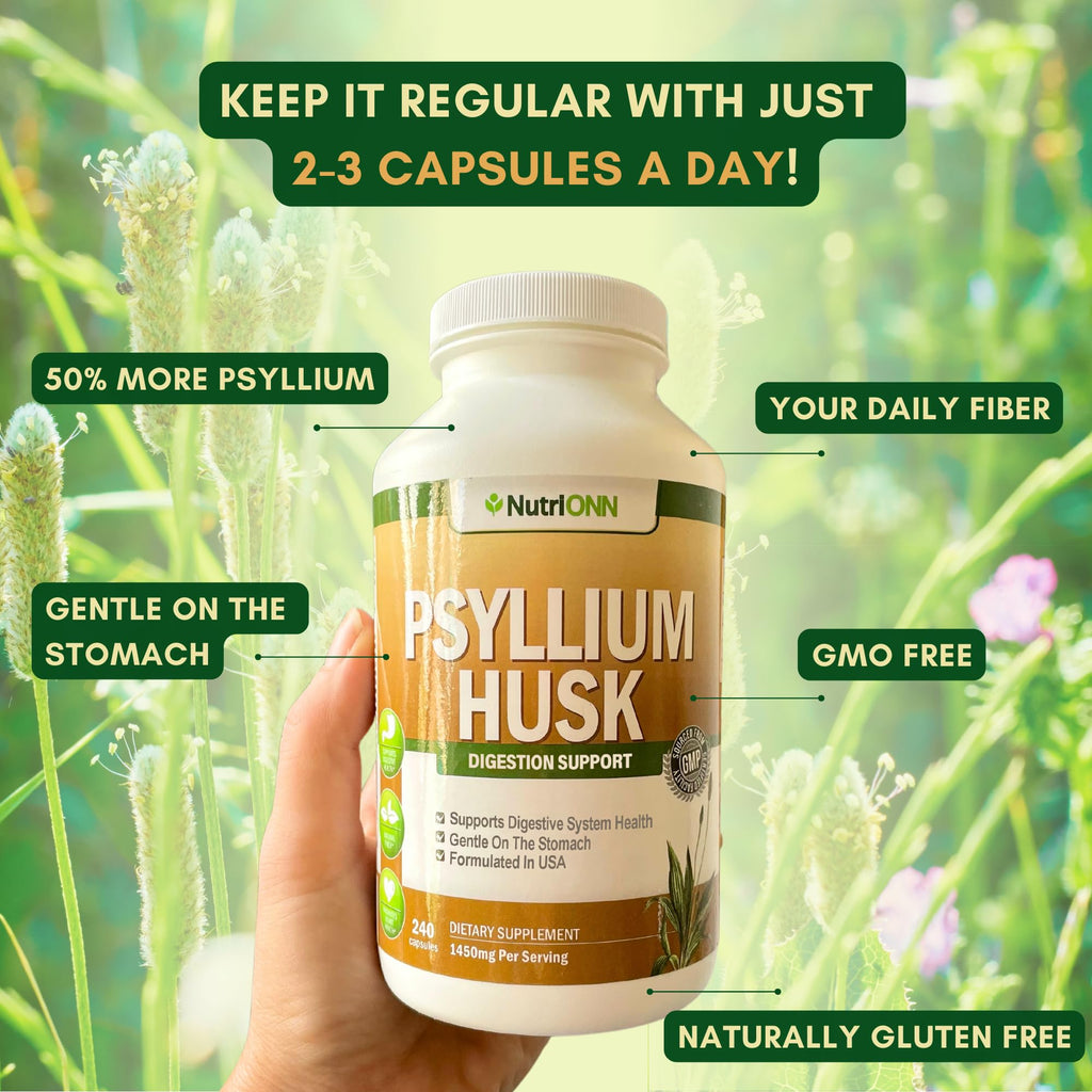 1450mg 240 Capsules Psyllium Husk Fiber Supplement O487