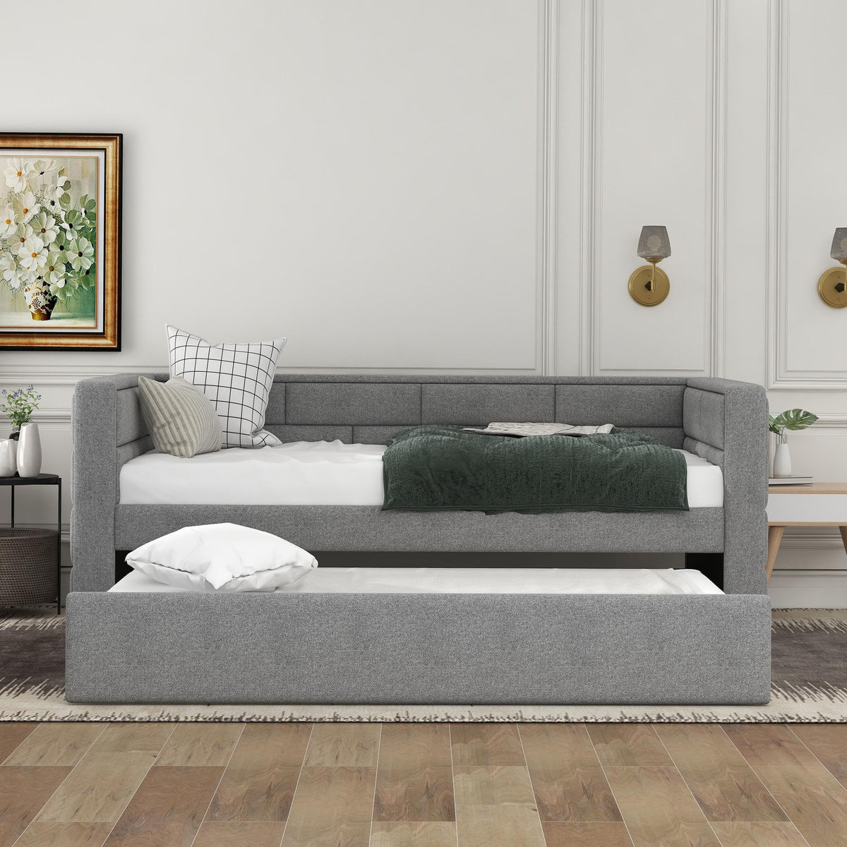 Twin Upholstered Daybed with Trundle H256