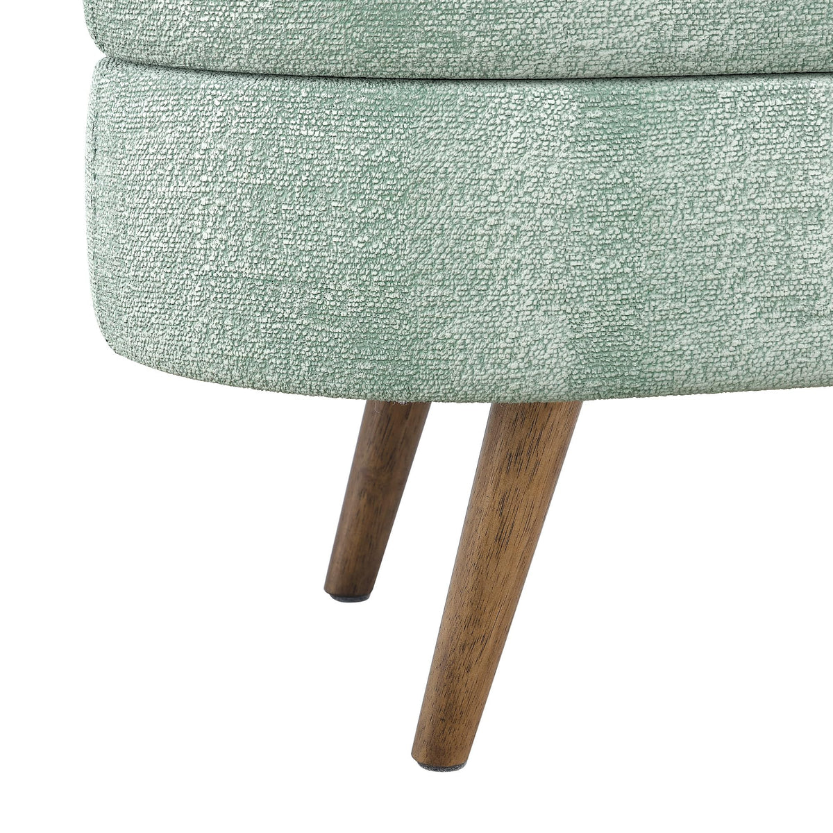 Oval Storage Bench with Rubber Wood Legs Gray H735195