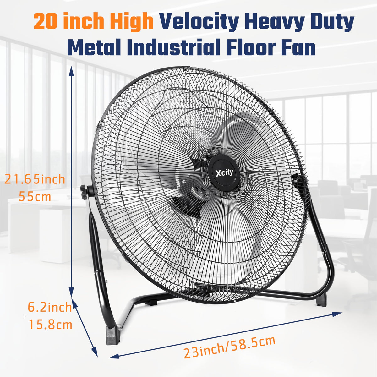 20 Inch 3-speed Metal Floor Fan O312992