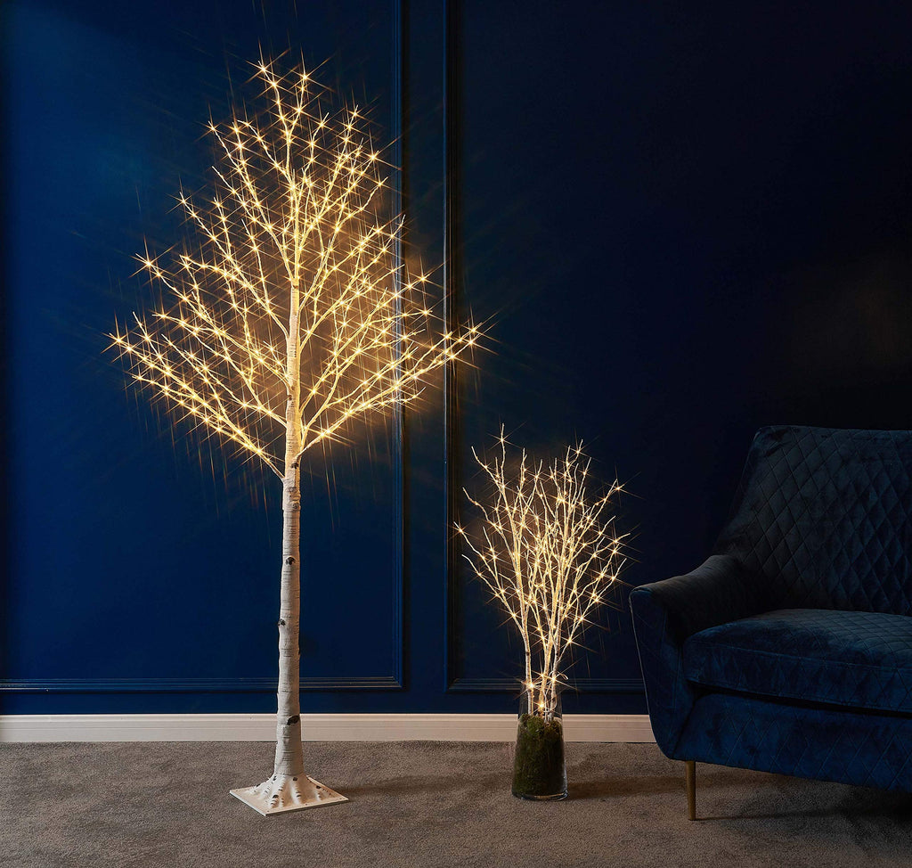 Lighted White Birch Twig Branches 30IN 150 LED with Timer and Dimmer L45520
