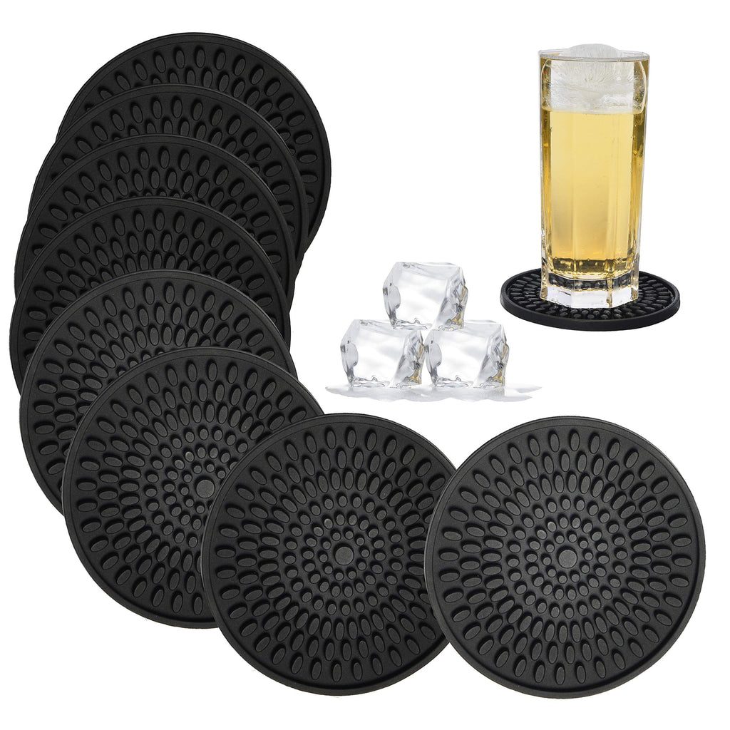 Silicone Coasters Set of 8 Black S76264