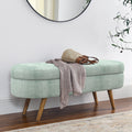 Oval Storage Bench with Rubber Wood Legs Gray H735195