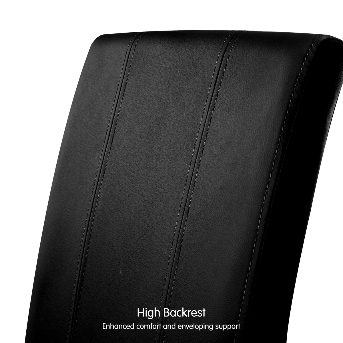 Black Faux Leather Upholstered Dining Chairs Set of 4 with Wood Legs L7083