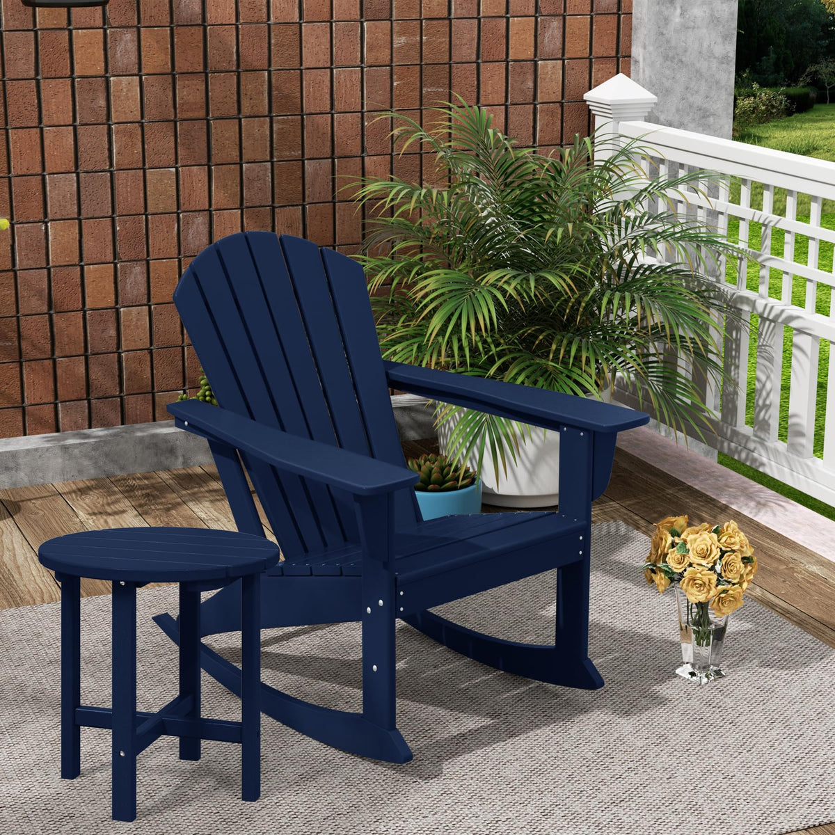 Navy Blue HDPE Adirondack Chair X8591